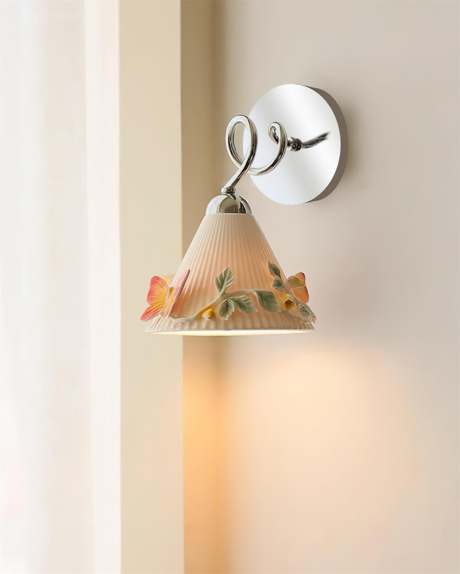 Florynna Wall Lamp Pleated Floral Butterfly - Letslighting