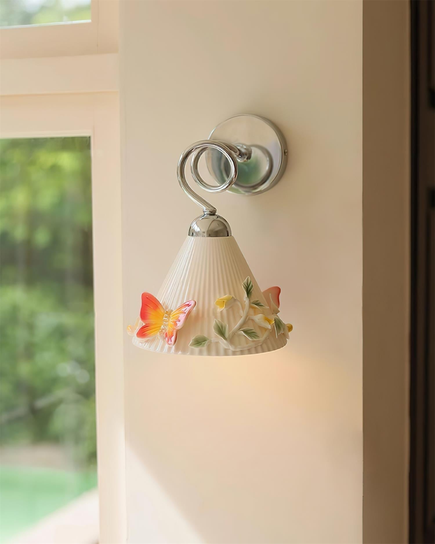 Florynna Wall Lamp Pleated Floral Butterfly - Letslighting