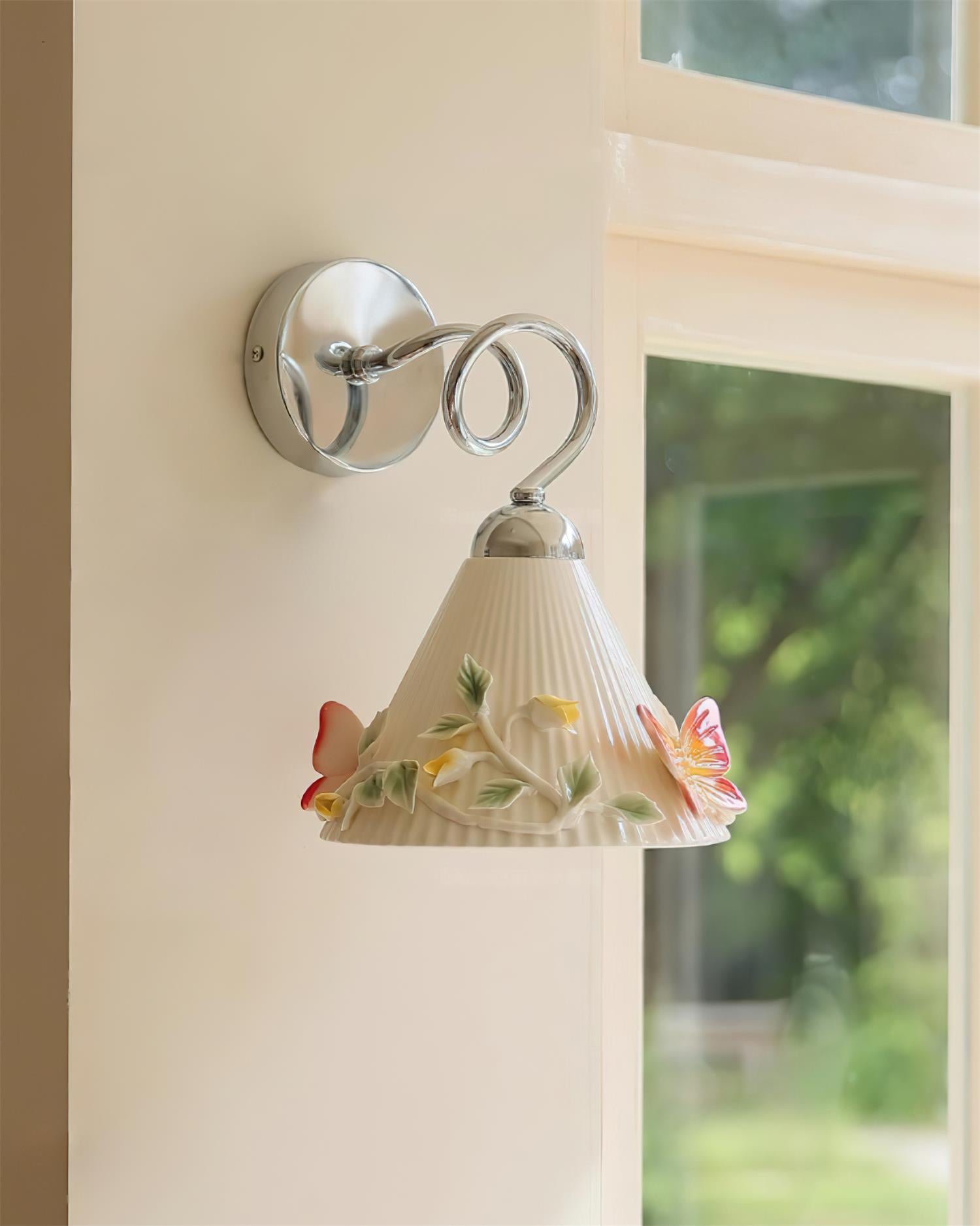 Florynna Wall Lamp Pleated Floral Butterfly - Letslighting