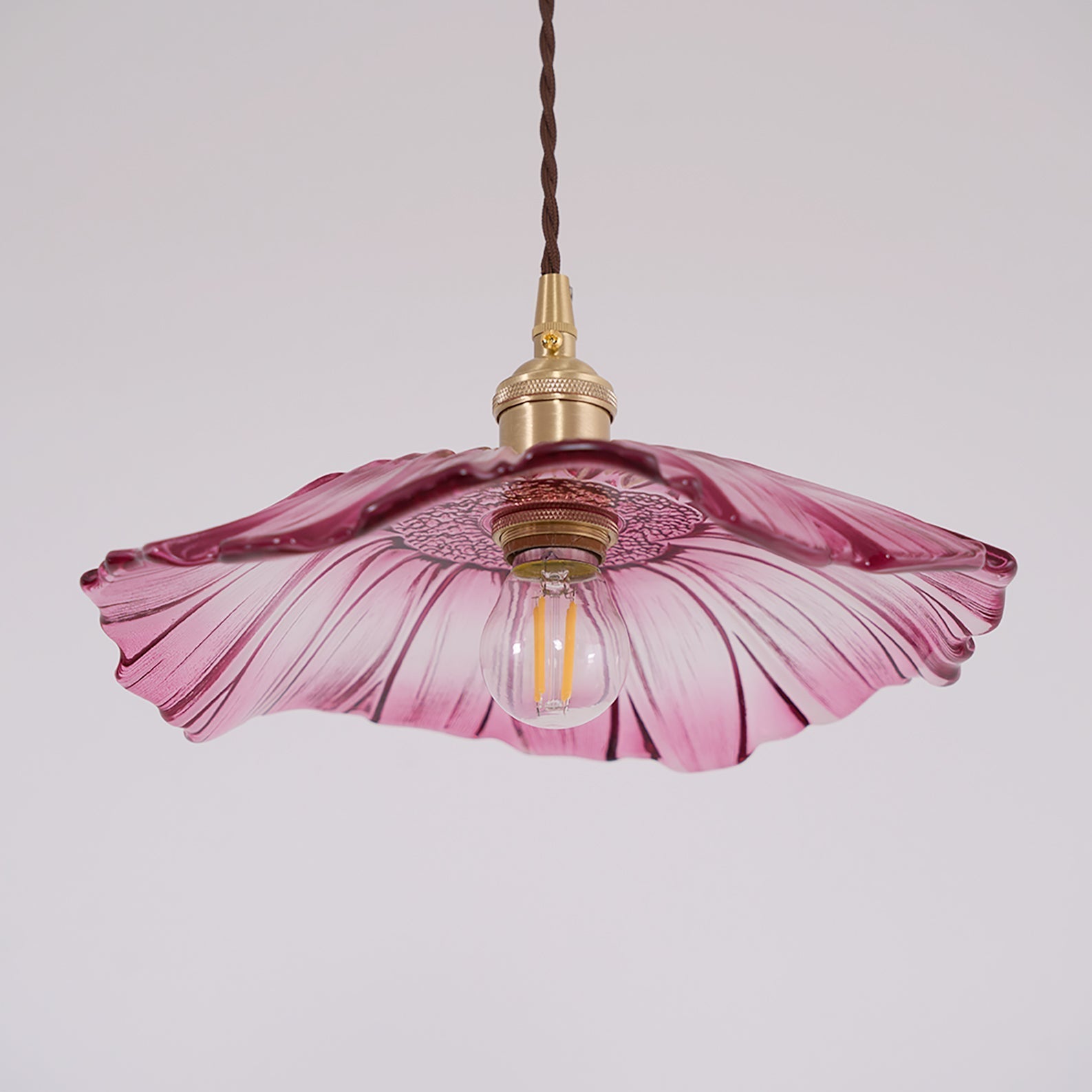 Zesorel Individual Creativity Brass Glass Swag Lights - Lamp Copper