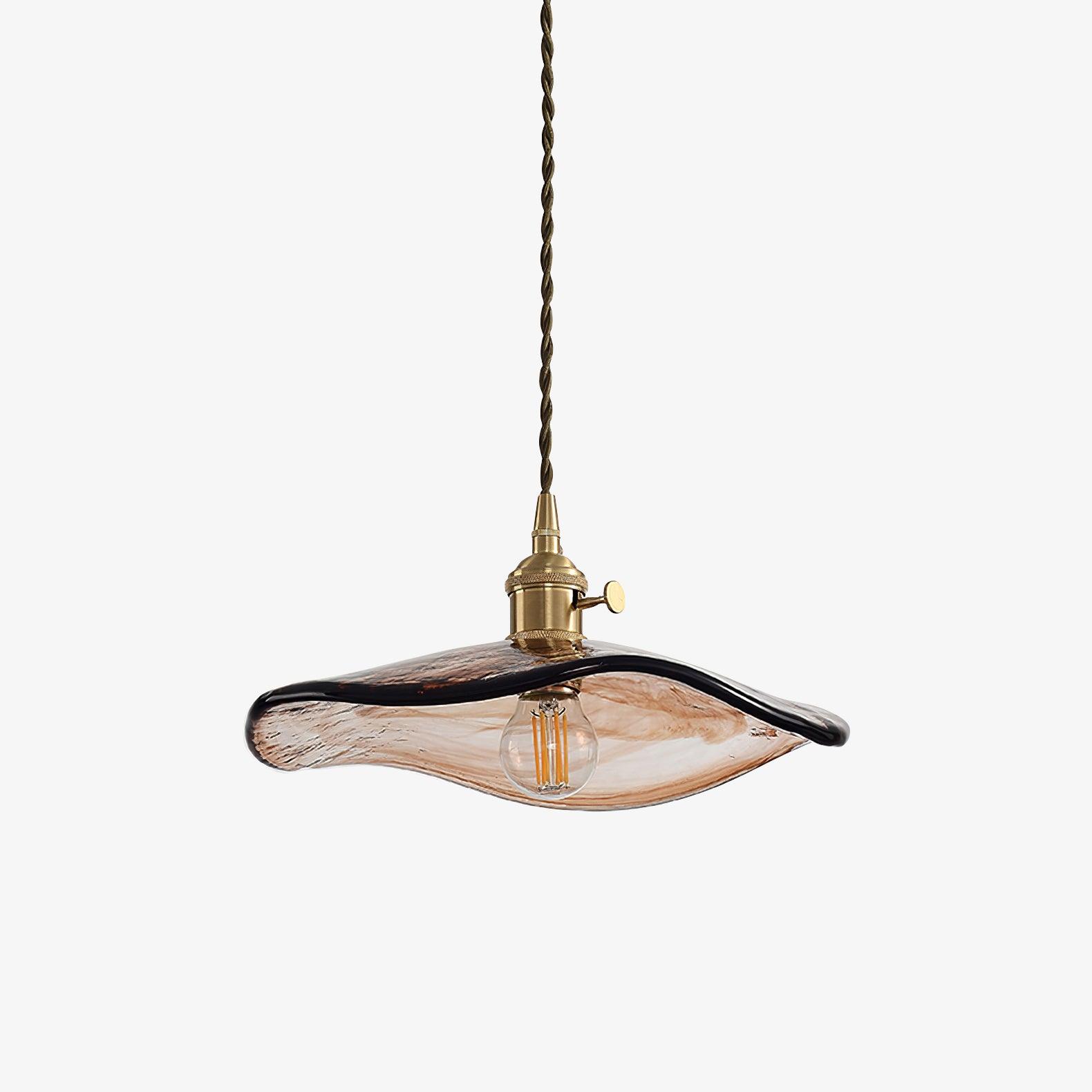 Flower Petal Glass Pendant Swag Light - Blowlighting