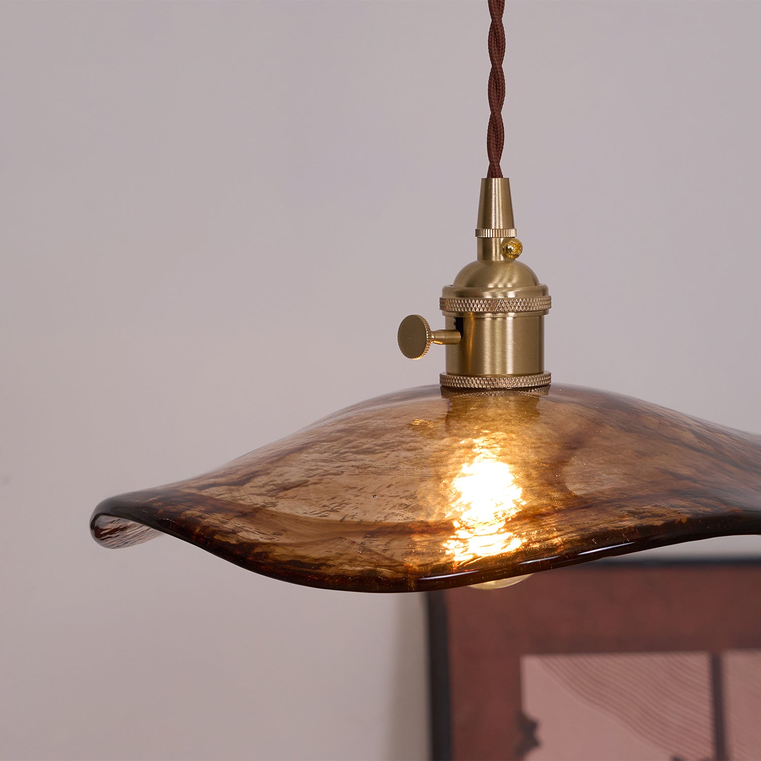 Flower Petal Glass Pendant Swag Light - Blowlighting