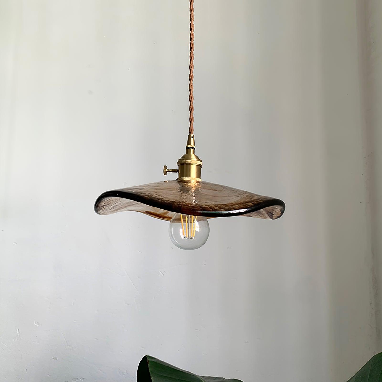 Flower Petal Glass Pendant Swag Light - Blowlighting