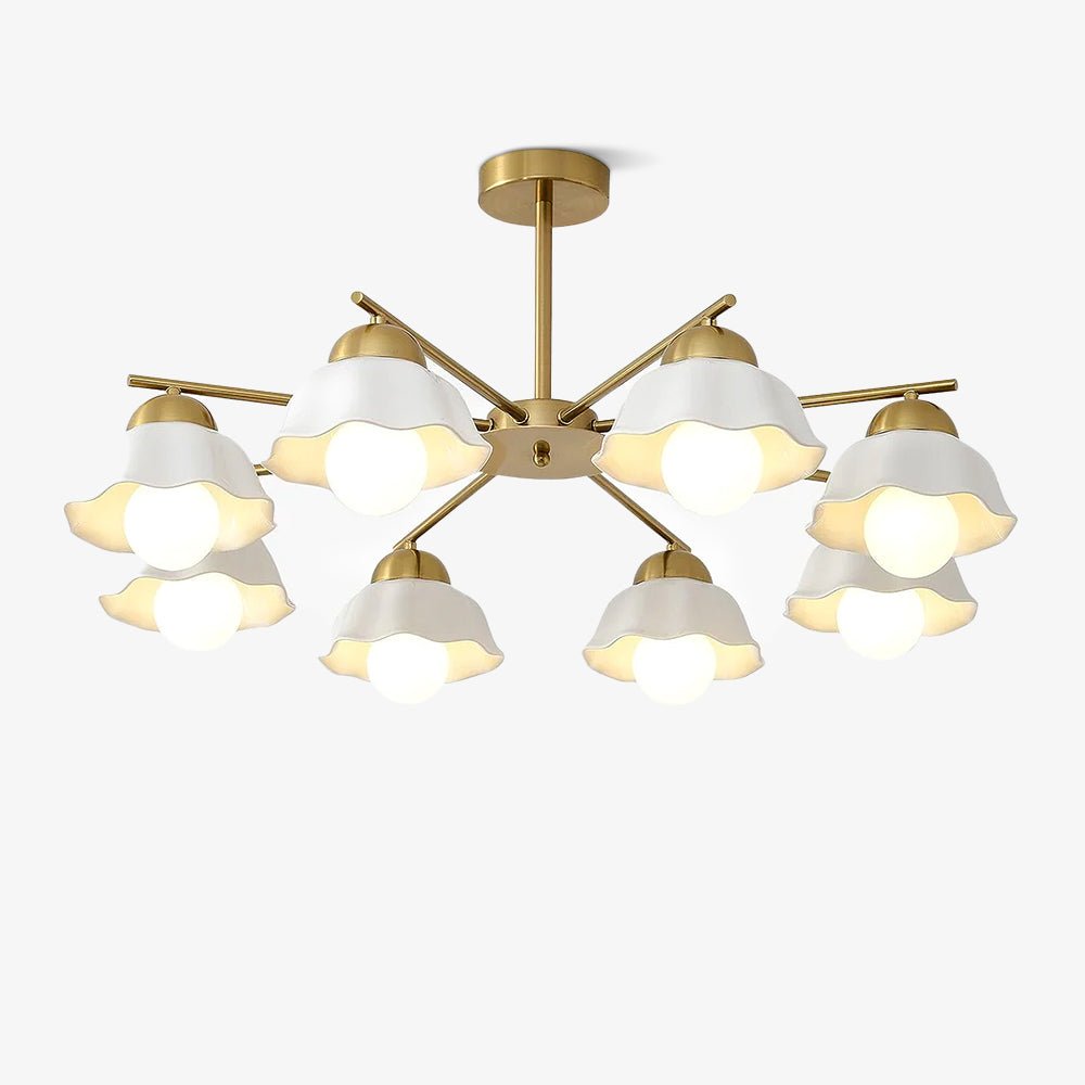Zasila Nordic Art Flower Shade Metal Ceramics Chandelier - Blowlighting