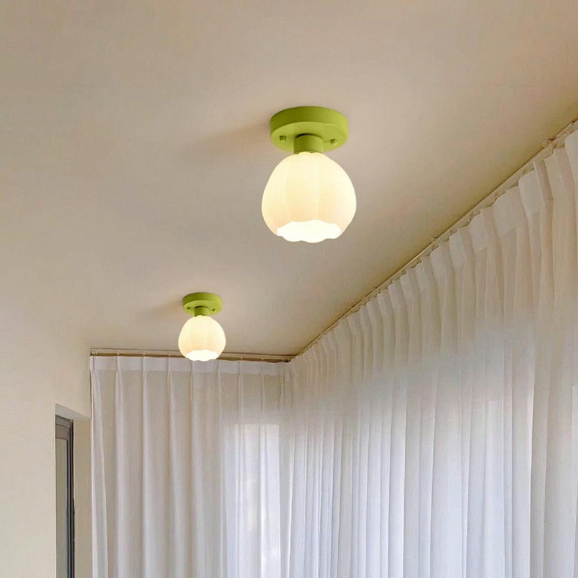 Flower Shaded Semi Flushmount Light - Blowlighting