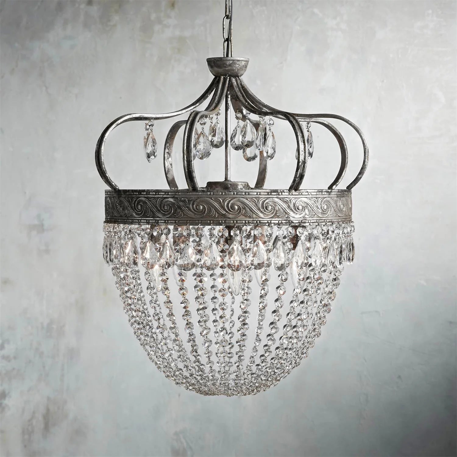 Kristy Nordic Crystal Metal Silver Gold Pendant Light Dining Room Bedroom