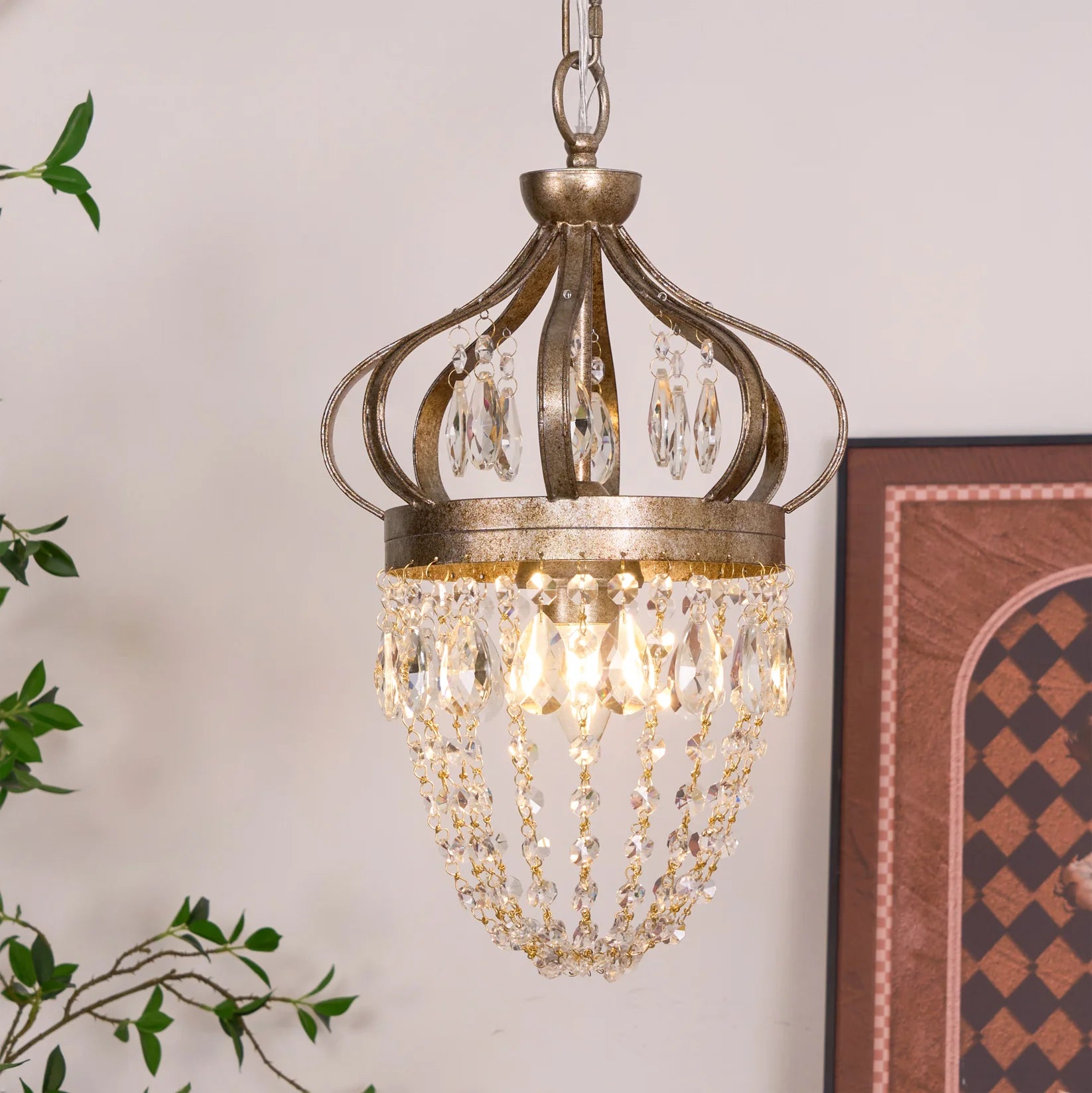 Kristy Nordic Crystal Metal Silver Gold Pendant Light Dining Room Bedroom