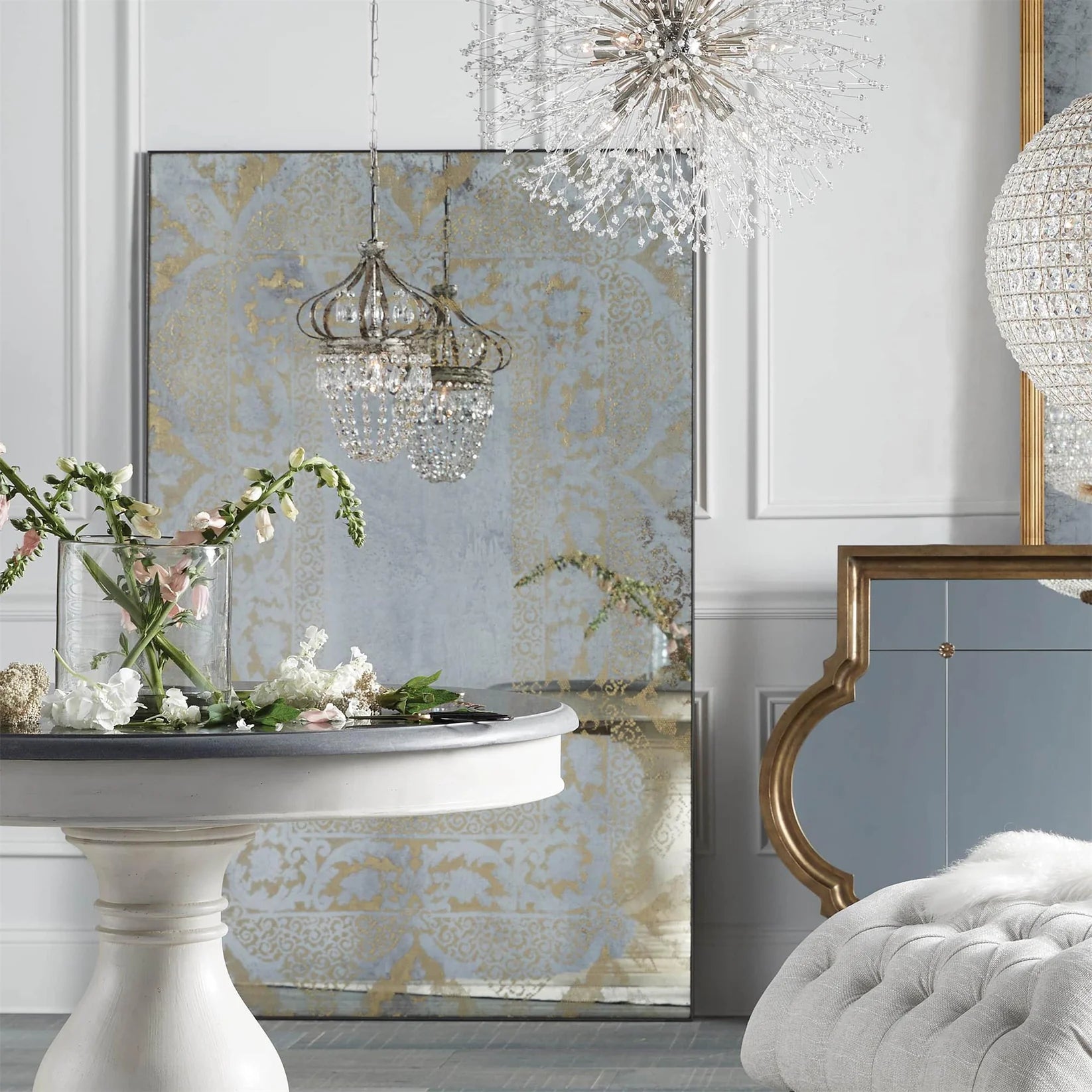 Kristy Nordic Crystal Metal Silver Gold Pendant Light Dining Room Bedroom