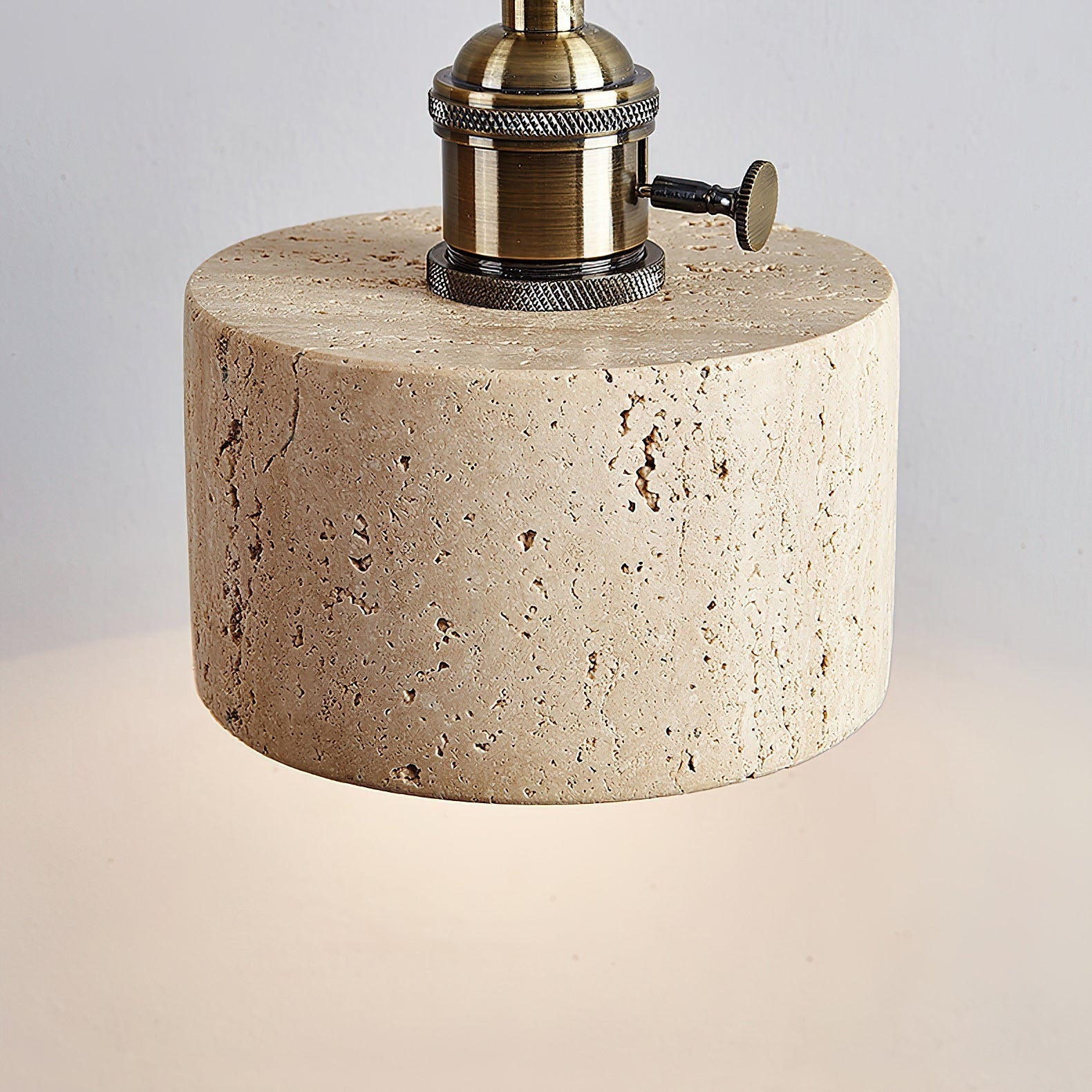 Sycaran Modern Minimalist Walnut Travertine Pendant Lamp - Lamp Copper