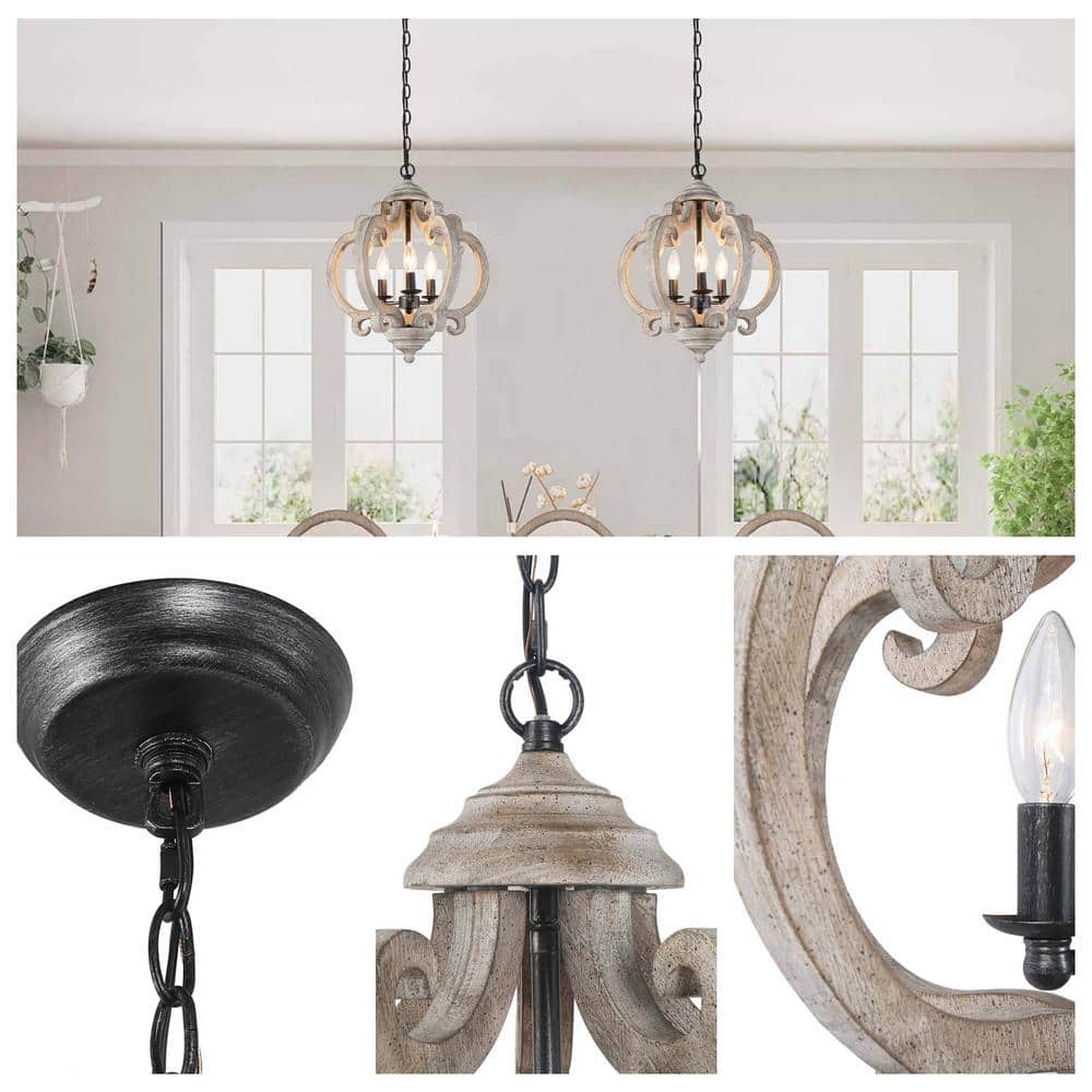 Myviniel Vintage Industrial Wooden Metal Pendant Lamp - Lamp Copper