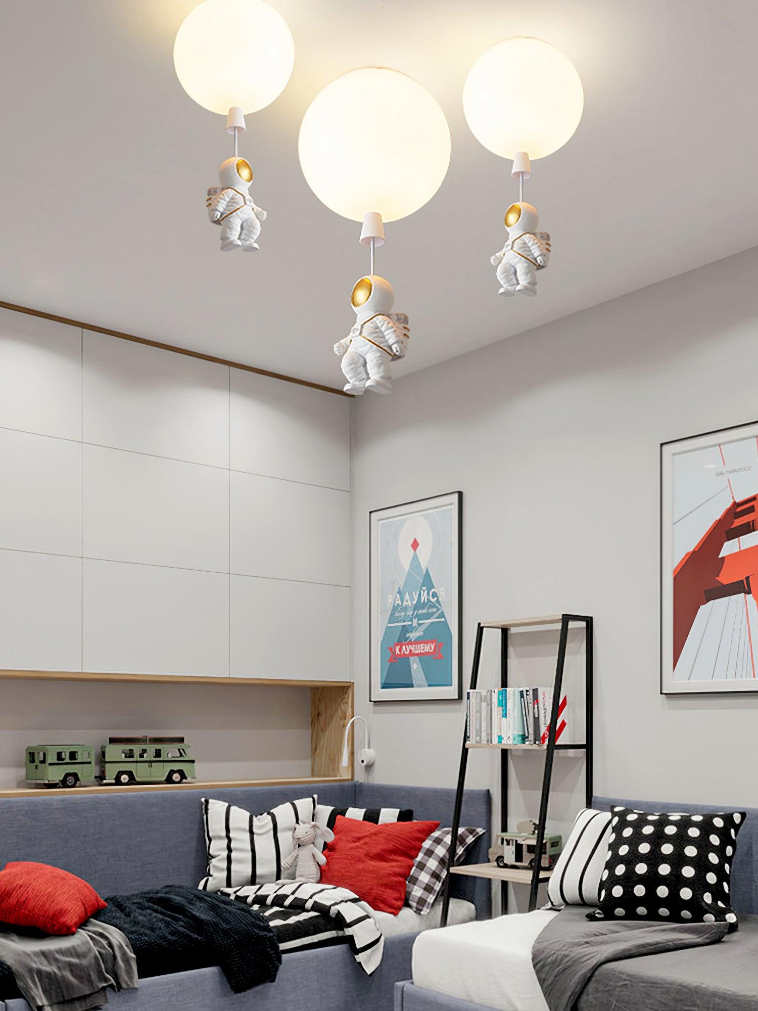 Solara Ceiling Light Acrylic Balloon Astronaut Playful Kids Room - Letslighting