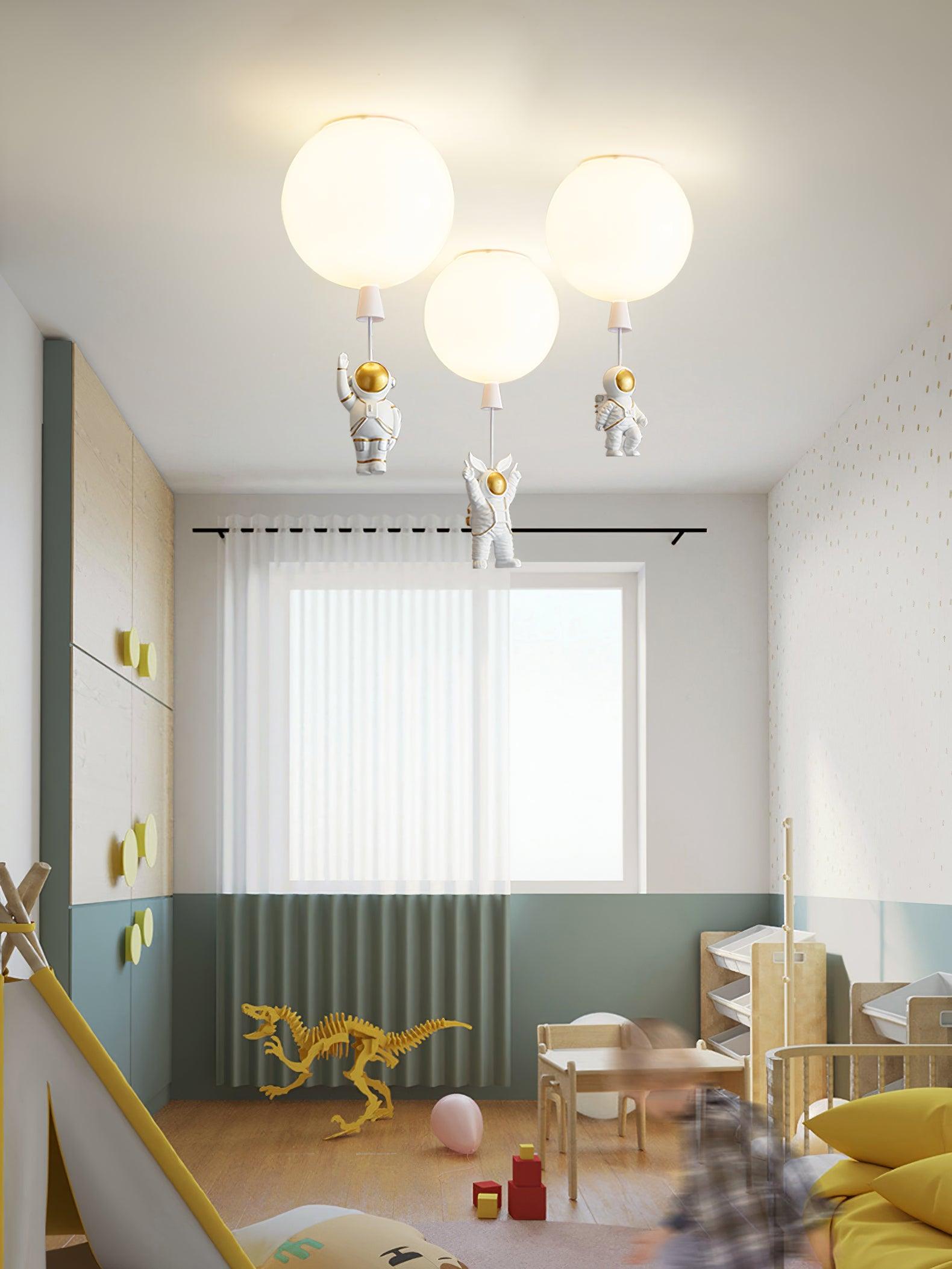 Solara Ceiling Light Acrylic Balloon Astronaut Playful Kids Room - Letslighting