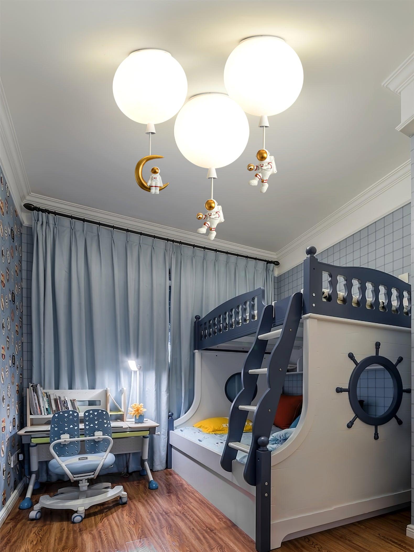 Solara Ceiling Light Acrylic Balloon Astronaut Playful Kids Room - Letslighting