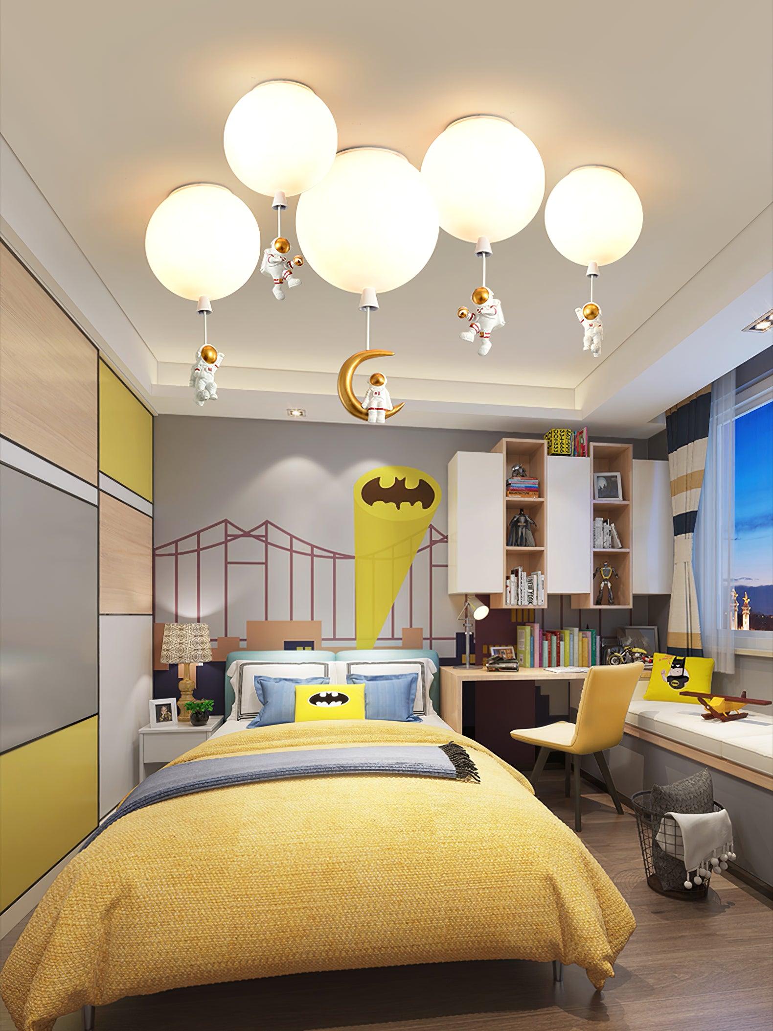 Solara Ceiling Light Acrylic Balloon Astronaut Playful Kids Room - Letslighting