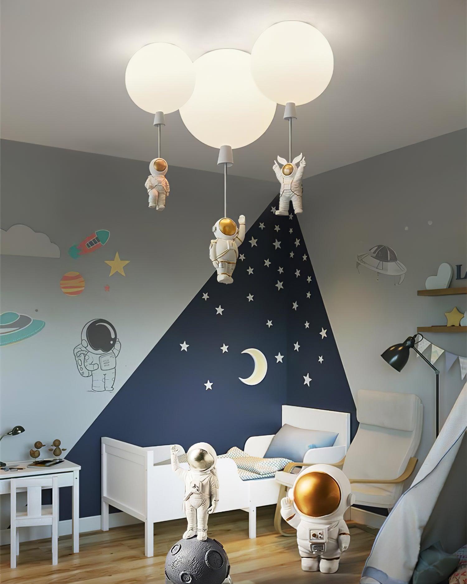 Solara Ceiling Light Acrylic Balloon Astronaut Playful Kids Room - Letslighting