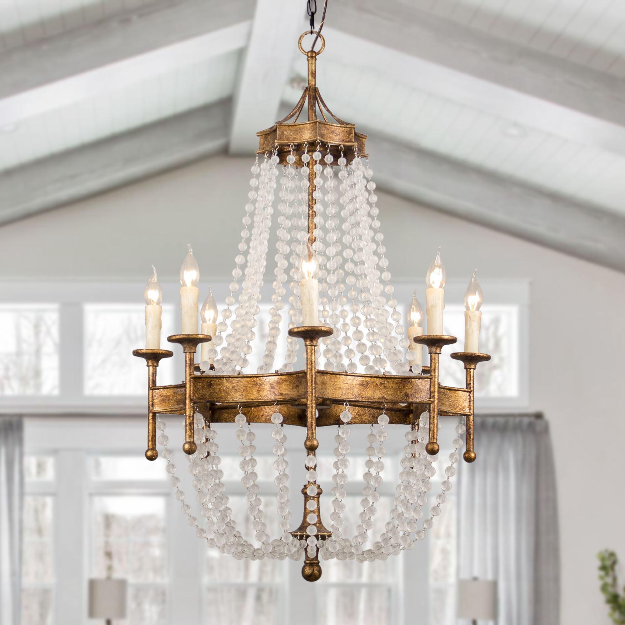 Zavela Postmodern Luxury Bead Crystal Chandelier - Lamp Copper