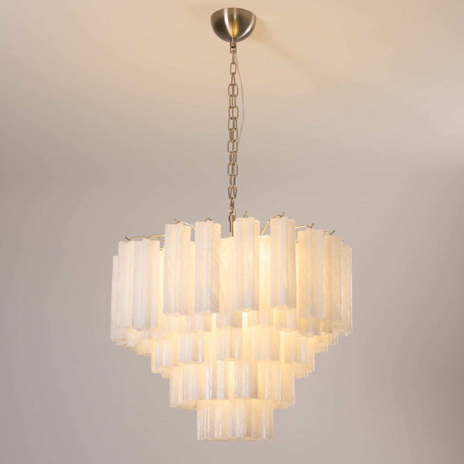 Aurora Chandelier Frosted Murano Glass Tiered Cascade - Letslighting