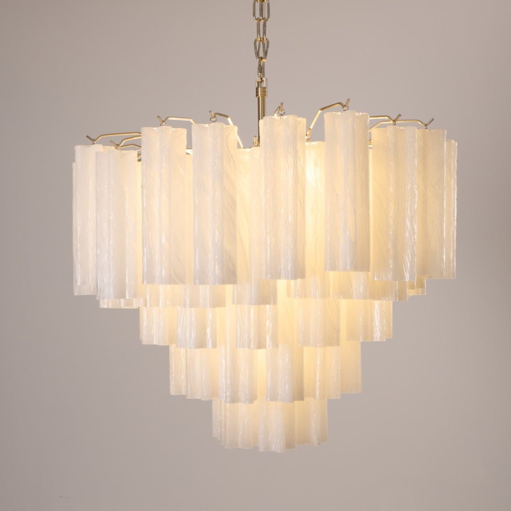 Aurora Chandelier Frosted Murano Glass Tiered Cascade - Letslighting
