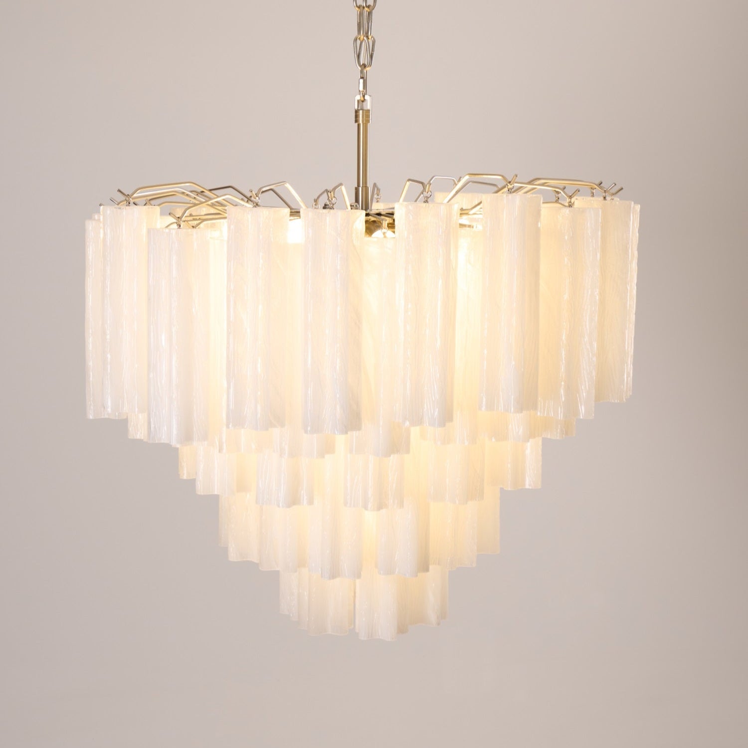 Aurora Chandelier Frosted Murano Glass Tiered Cascade - Letslighting