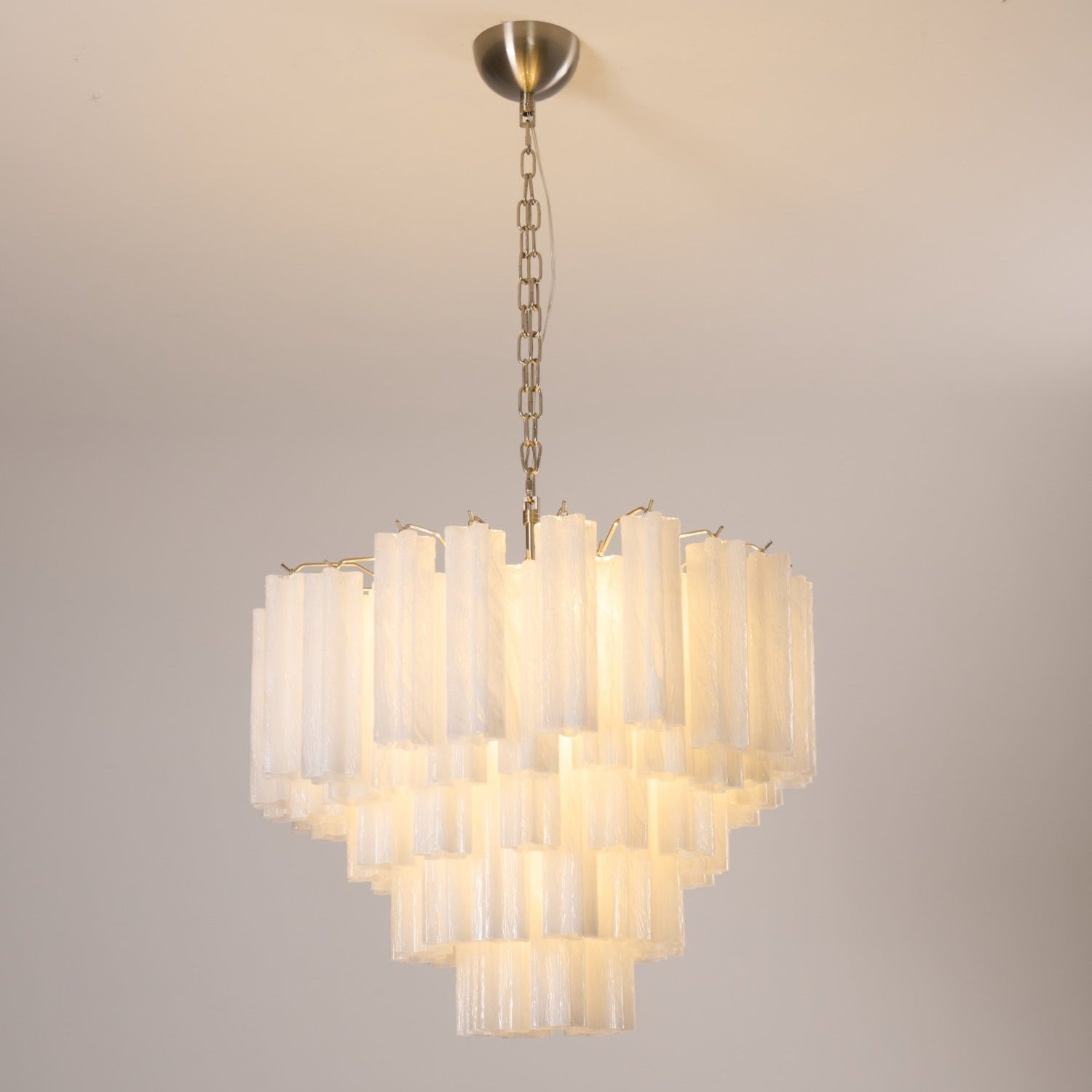 Aurora Chandelier Frosted Murano Glass Tiered Cascade - Letslighting