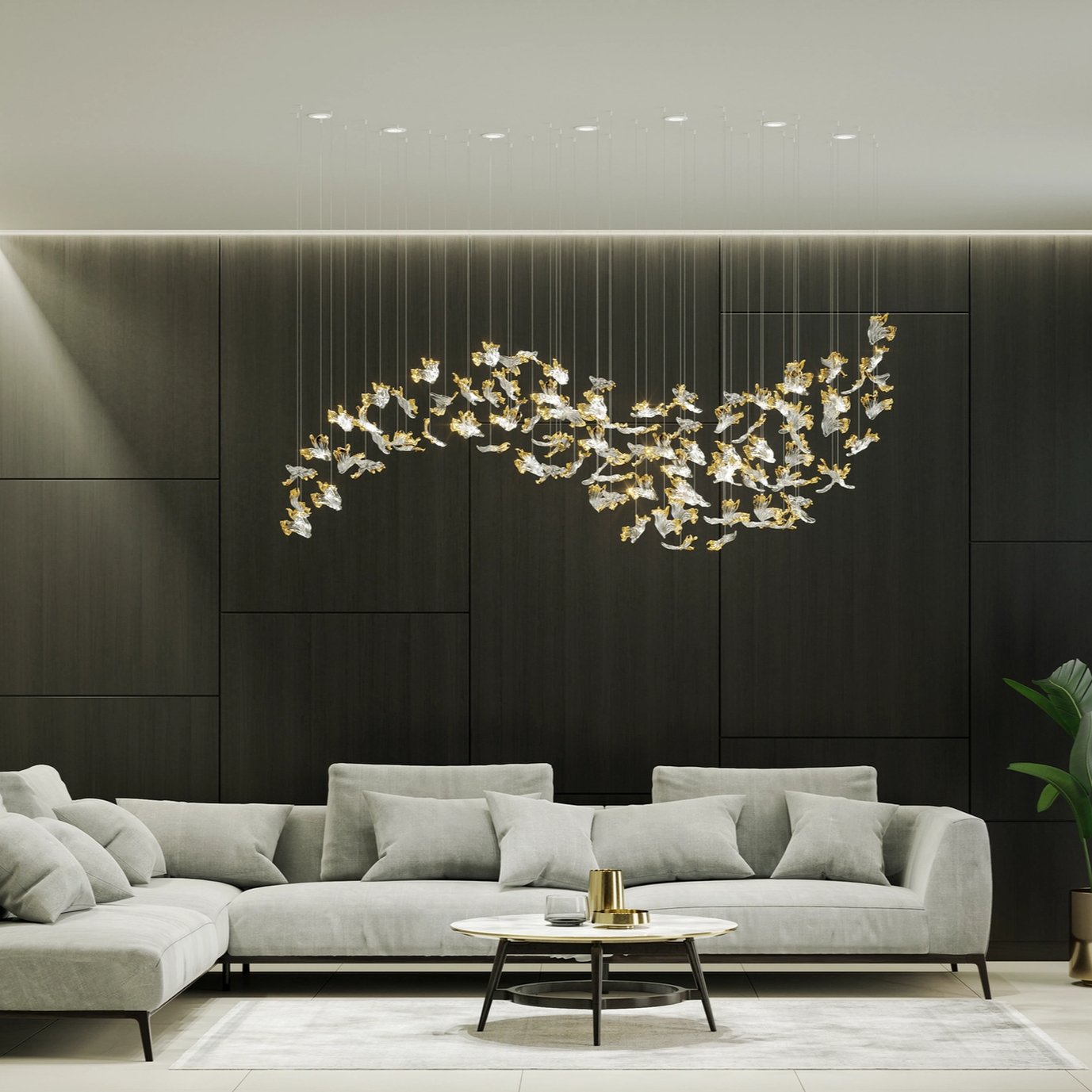 Citalora Crystal Cluster Pendant Light Chandelier - Blowlighting