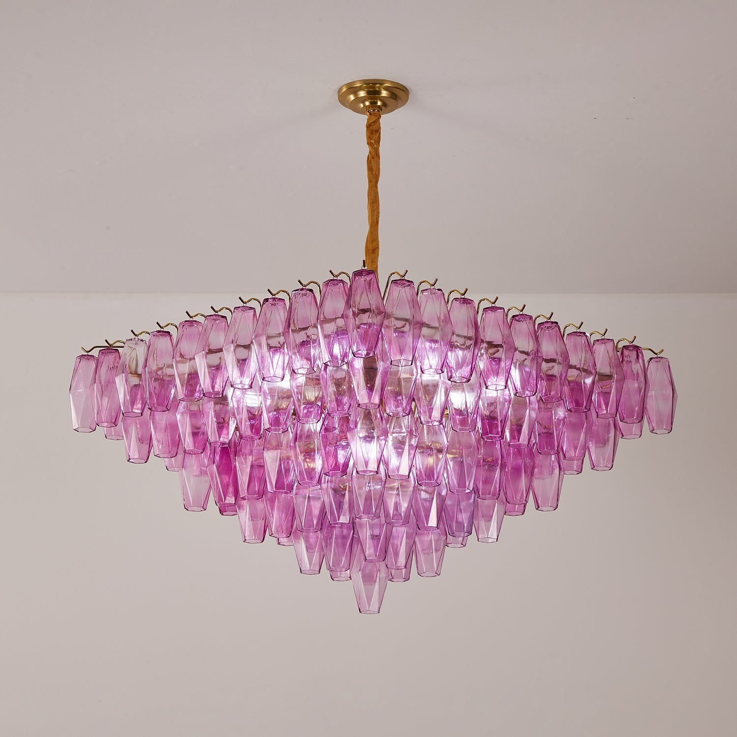 Aurora Chandelier Fuchsia Prism Inverted Pyramid - Letslighting