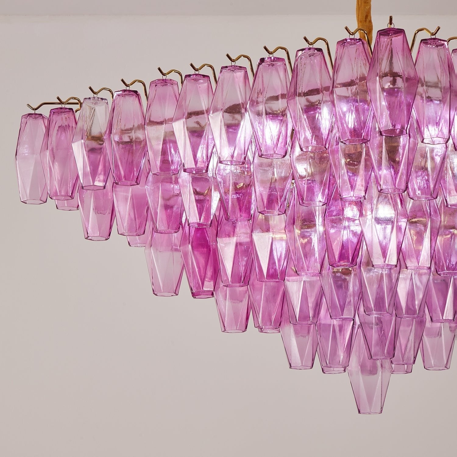 Aurora Chandelier Fuchsia Prism Inverted Pyramid - Letslighting