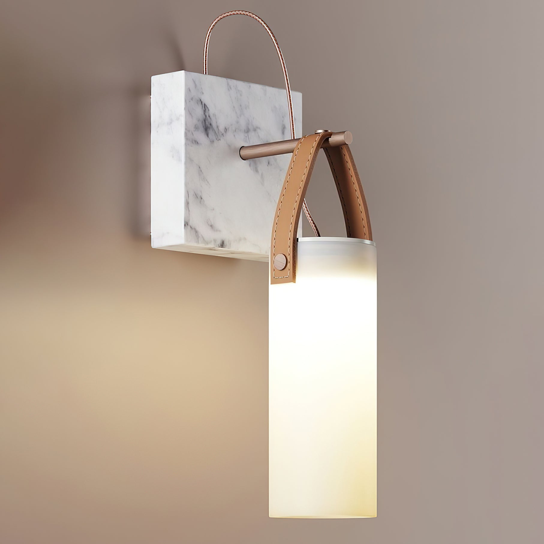 Zerinen Modern Minimalist Marble Glass Wall Lamp - Lamp Copper
