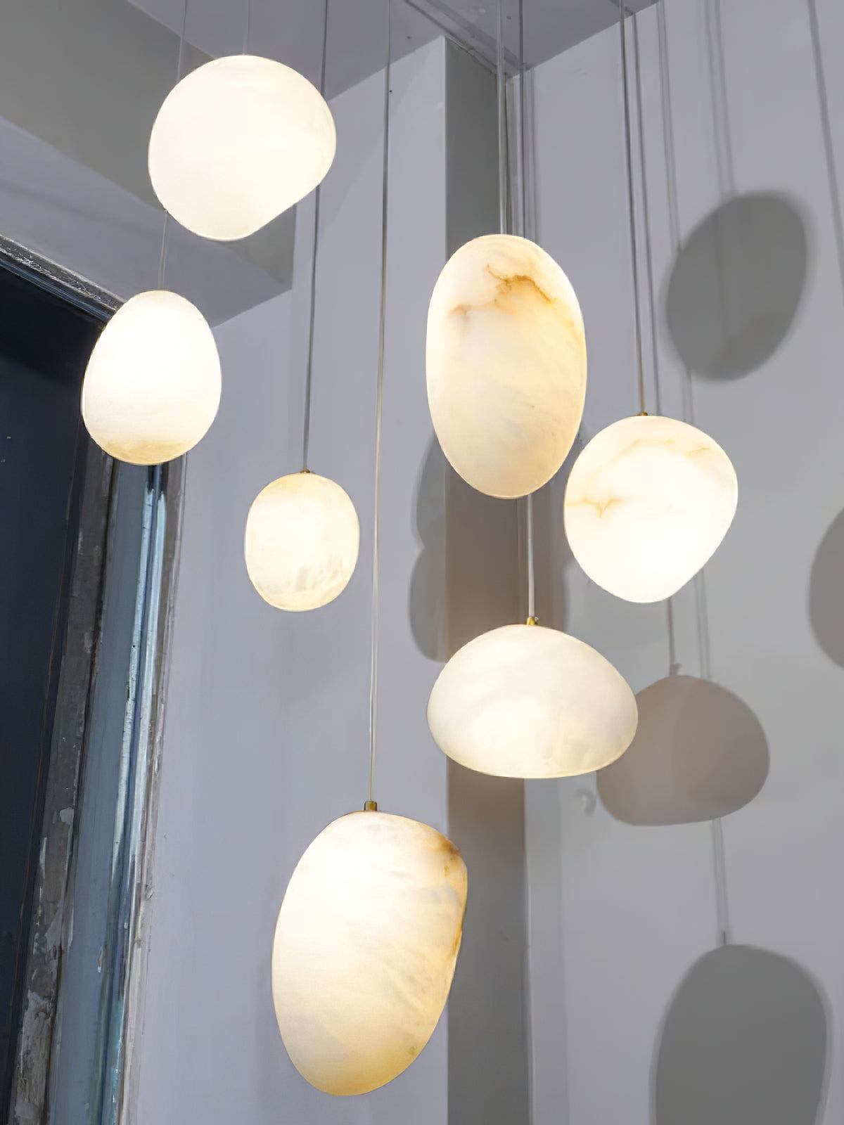 Codoriel Modern Minimalist Brass Alabaster Pendant Light - Lamp Copper