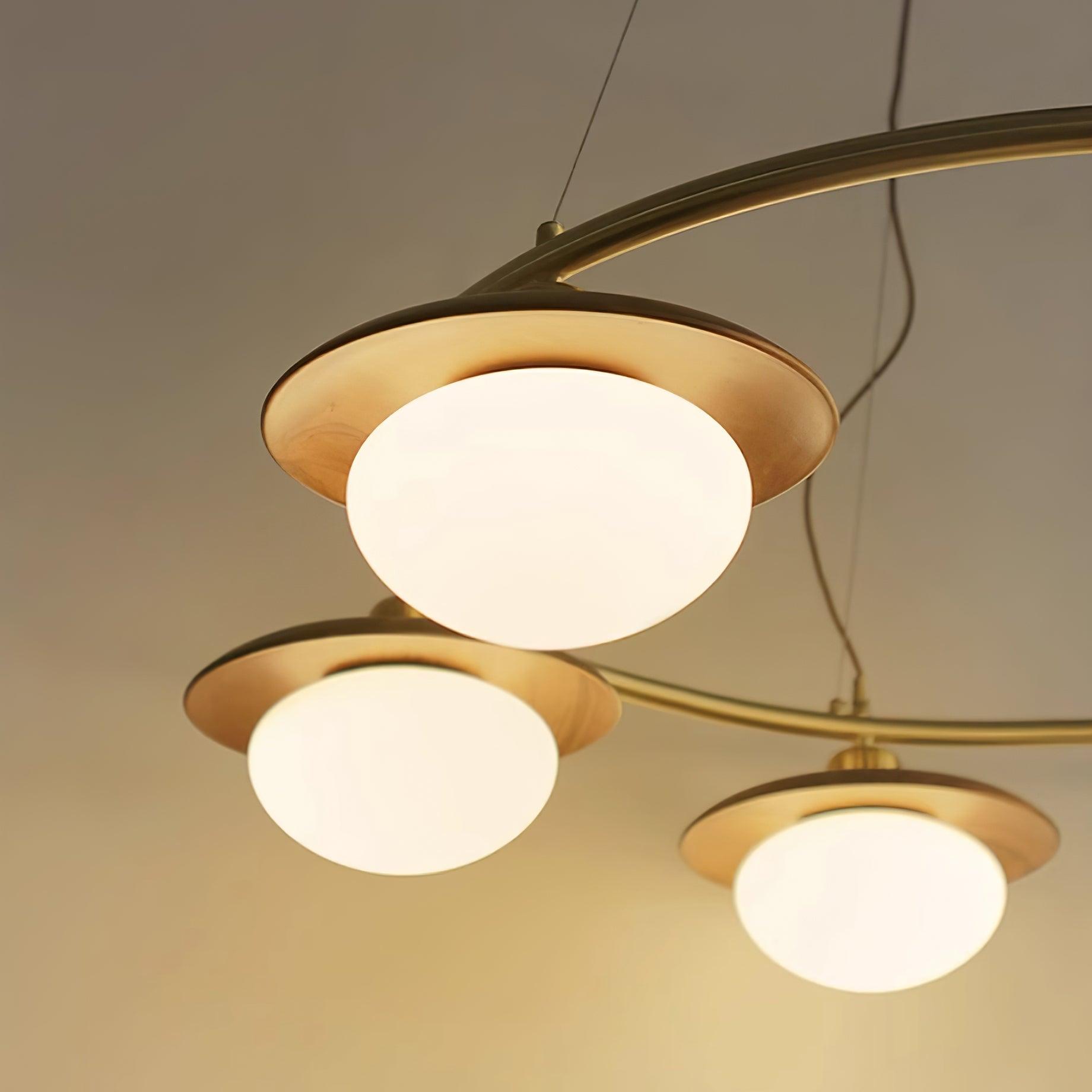 Gama Chandelier Copper Wood Round Vintage - Letslighting