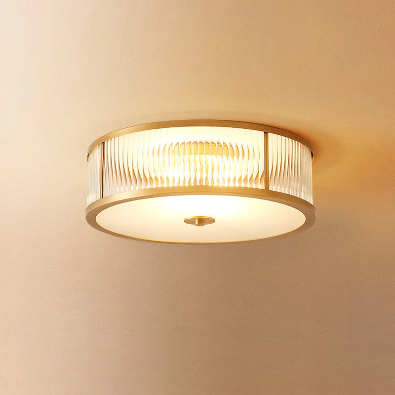 Silva Modern Round Metal Glass Ceiling Lamp Dining Room Bedroom