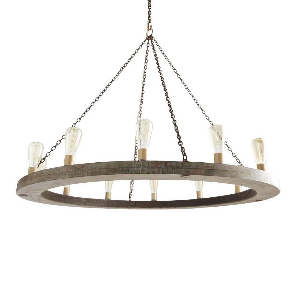 Armirila Vintage Industrial Wood Chandelier - Lamp Copper