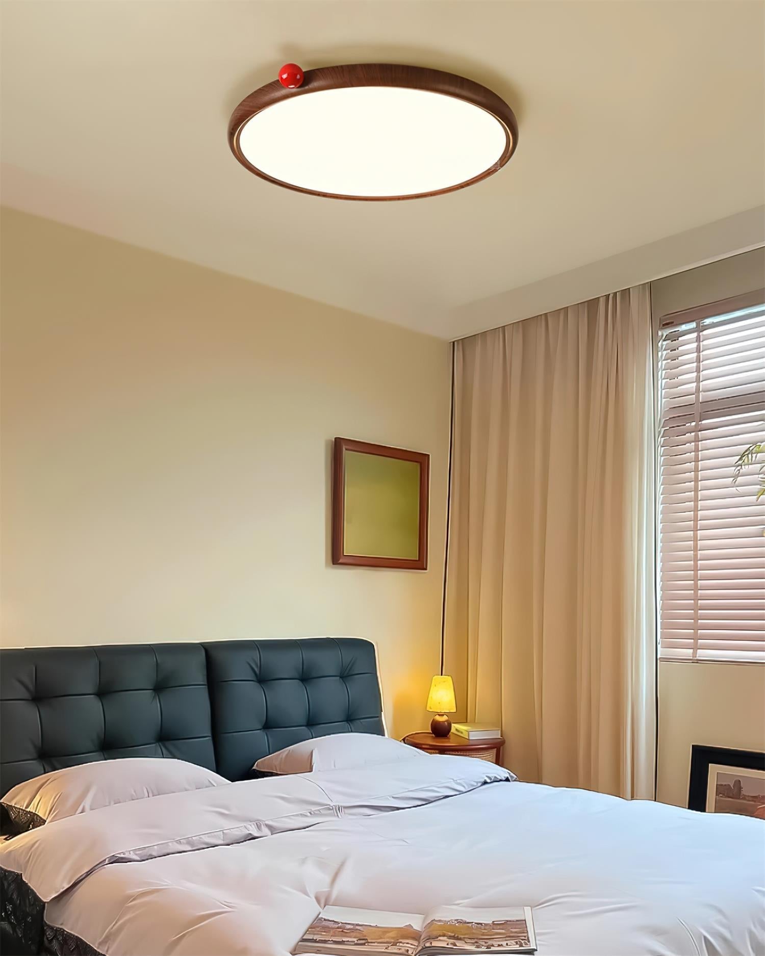 Geos Ceiling Light Wood Tone Circular LED - Letslighting