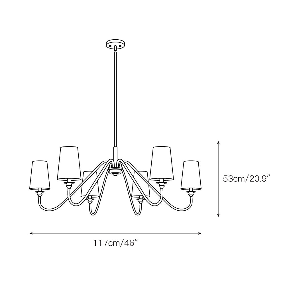 Vavenus Vintage Industrial Brass Fabric Chandelier - Lamp Copper
