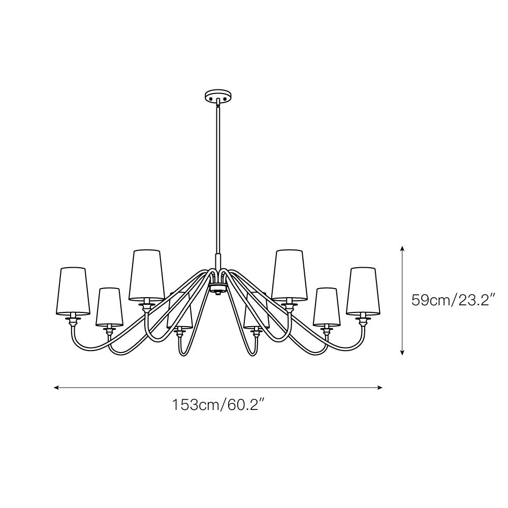 Vavenus Vintage Industrial Brass Fabric Chandelier - Lamp Copper