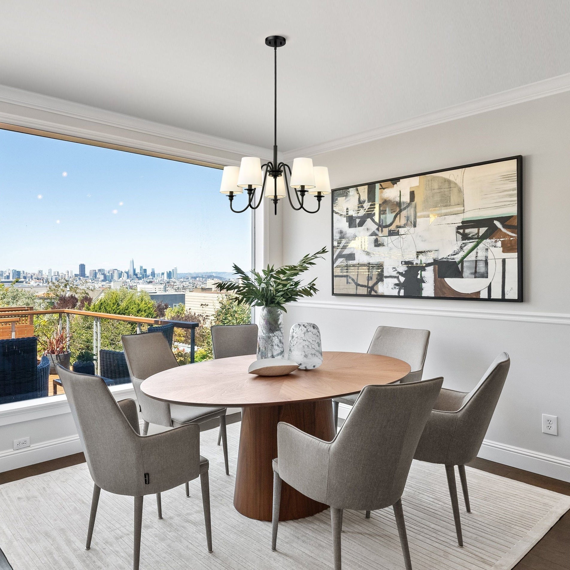 Vavenus Vintage Industrial Brass Fabric Chandelier - Lamp Copper