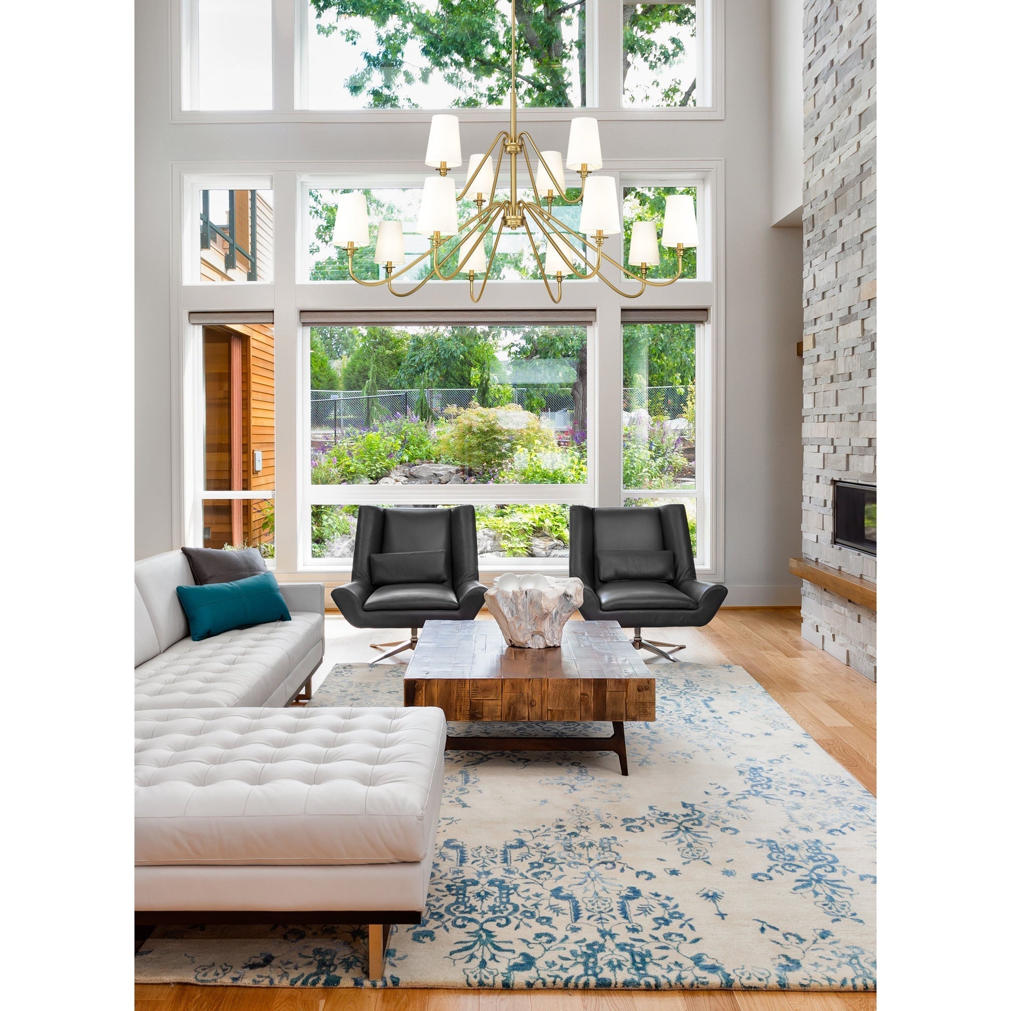 Vavenus Vintage Industrial Brass Fabric Chandelier - Lamp Copper