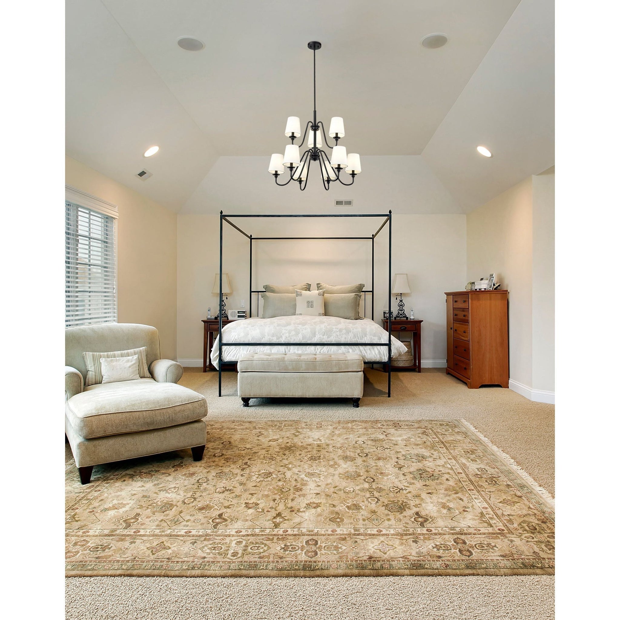 Vavenus Vintage Industrial Brass Fabric Chandelier - Lamp Copper