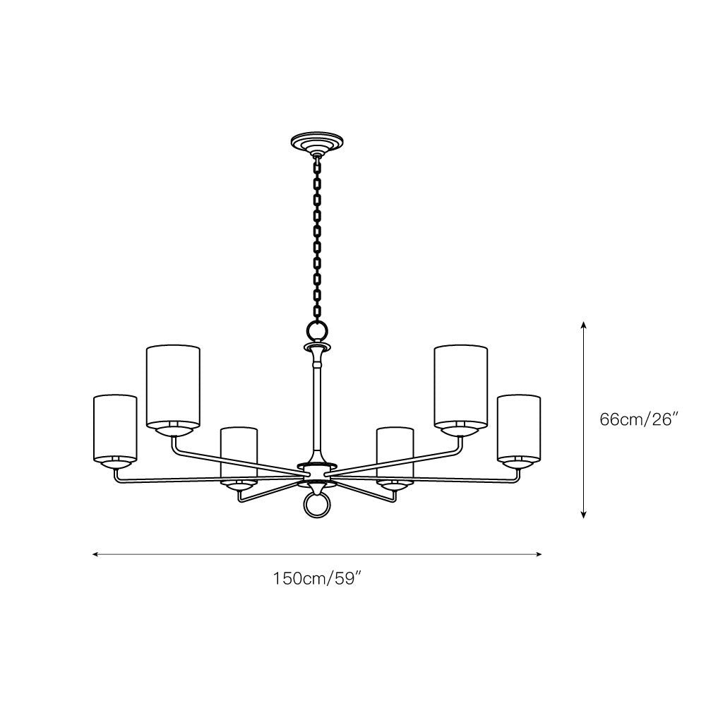 Olthean Vintage Industrial Brass Fabric Chandelier - Lamp Copper
