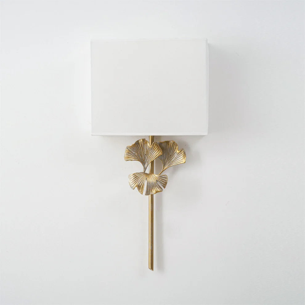 Epoch Vintage Classical Gingko Brass Wall Light Bedroom Living Room