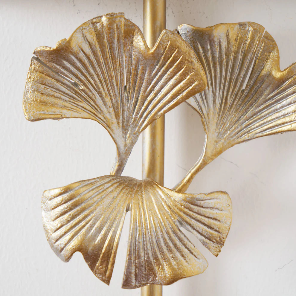 Epoch Vintage Classical Gingko Brass Wall Light Bedroom Living Room