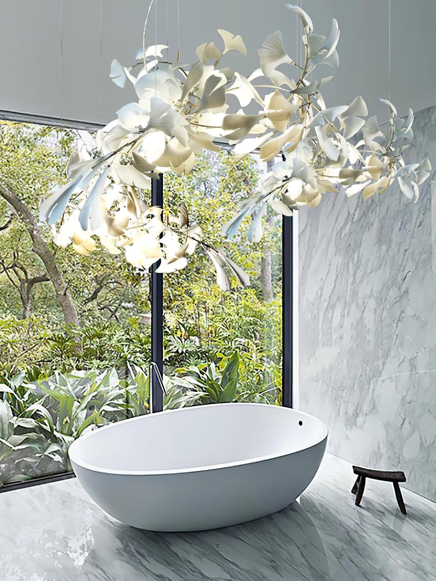 Gingko Chandelier G Style Leaf Branch Shape Modern - Letslighting