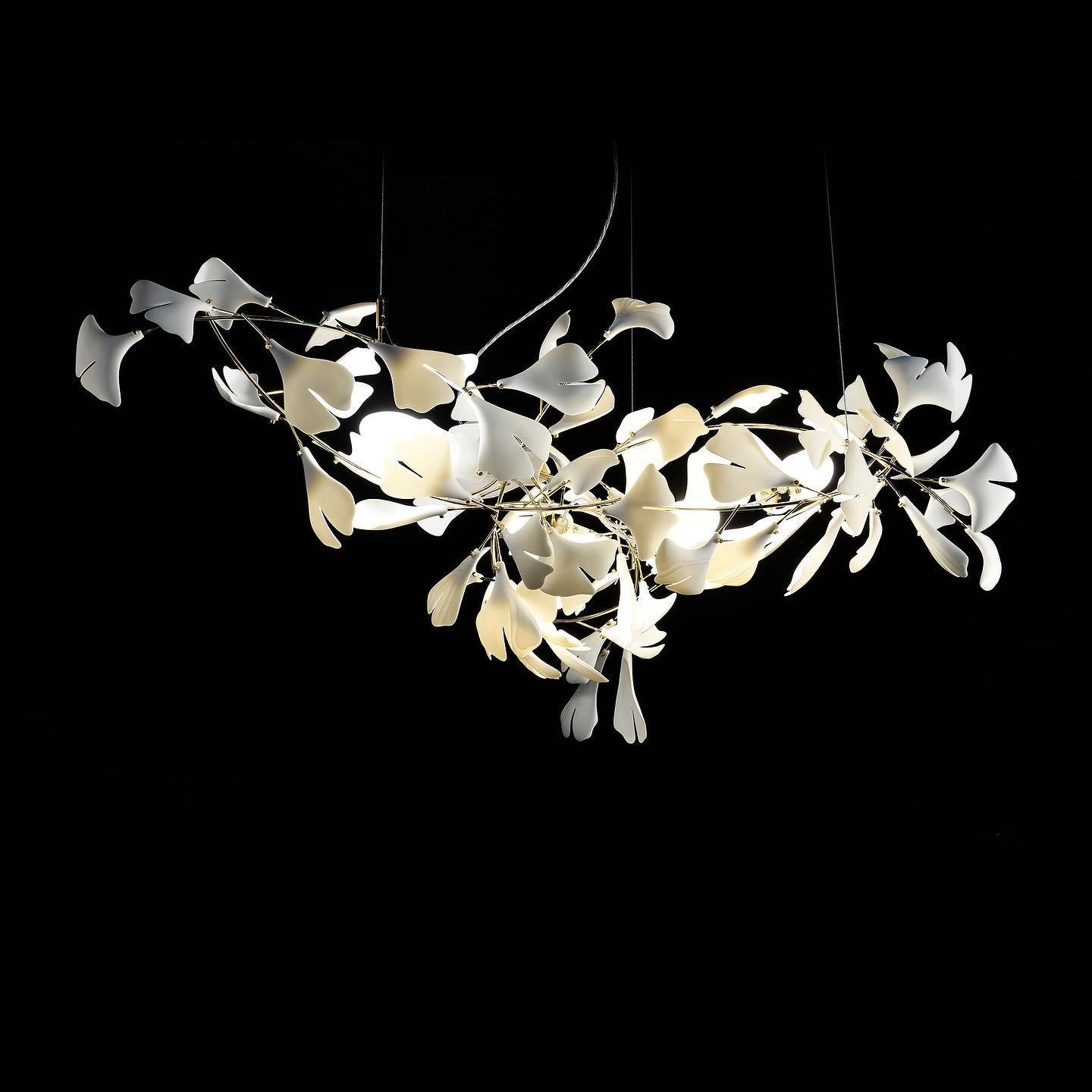 Gingko Chandelier G Style Leaf Branch Shape Modern - Letslighting