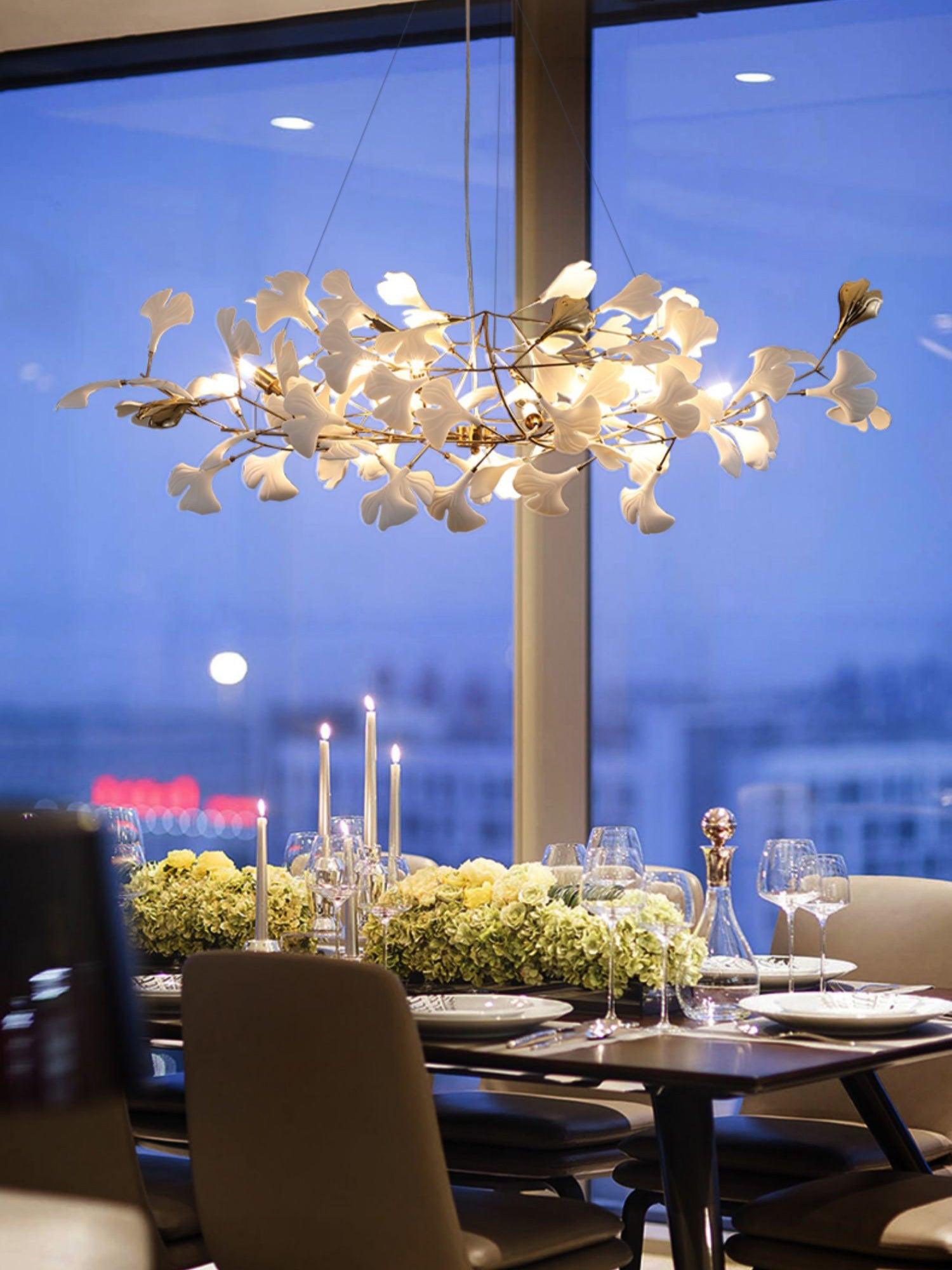 Gingko Chandelier S Style Nature-Inspired Elegance - Letslighting