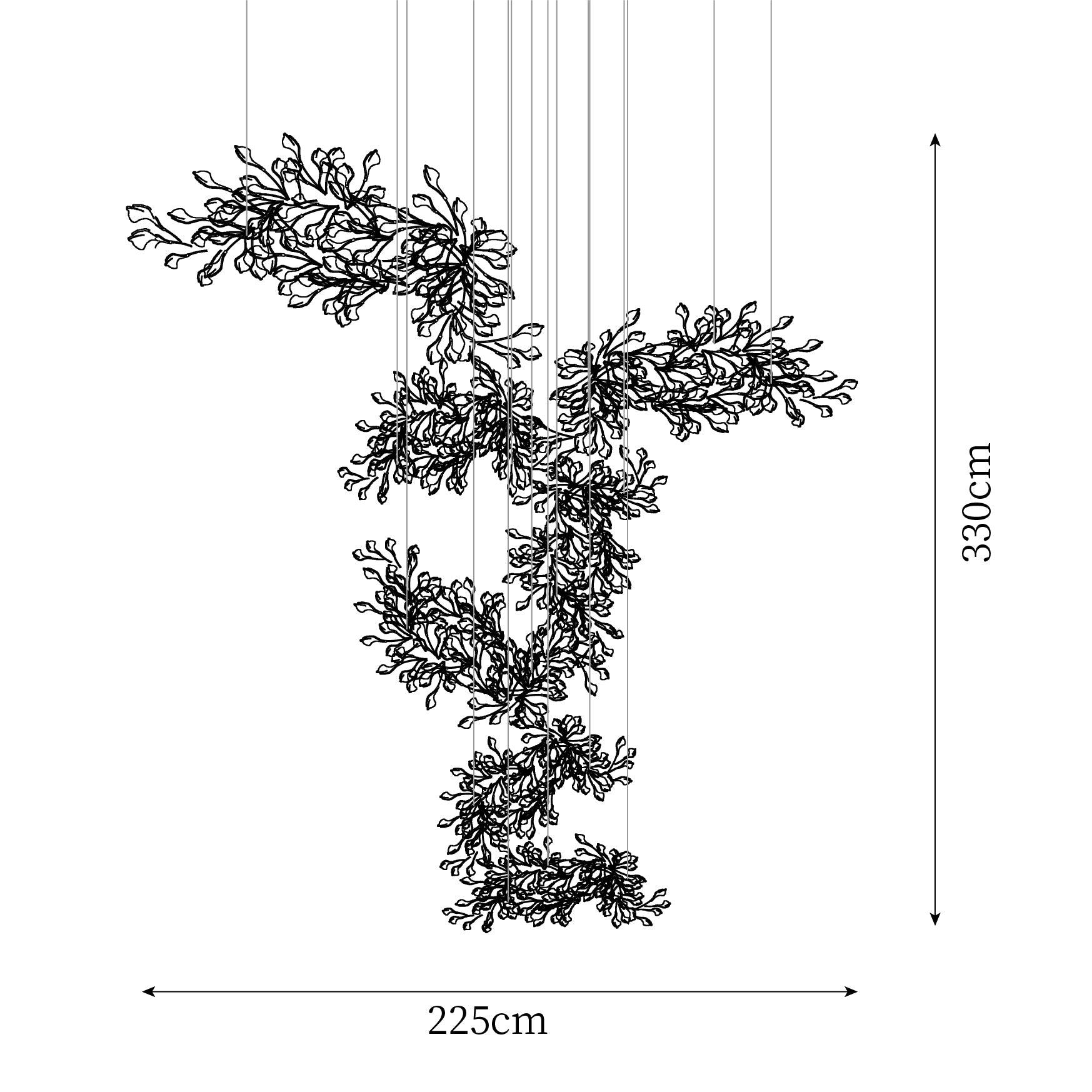 Ginkgo Chandelier Leaf Cluster Strands Organic Sculptural - Letslighting