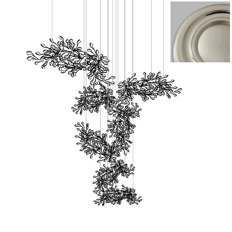 Ginkgo Chandelier Leaf Cluster Strands Organic Sculptural - Letslighting