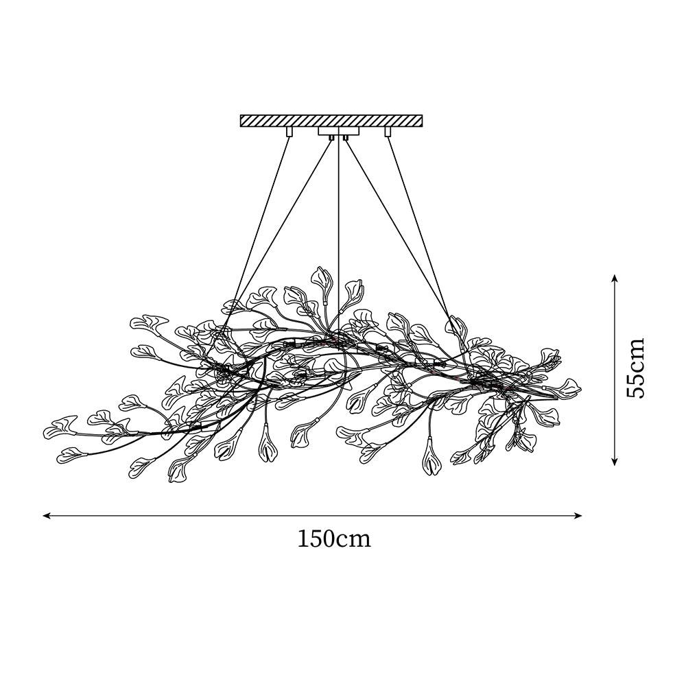 Chandelier Frame Ceramic Gingko Leaf Shade White Gold Modern - Letslighting