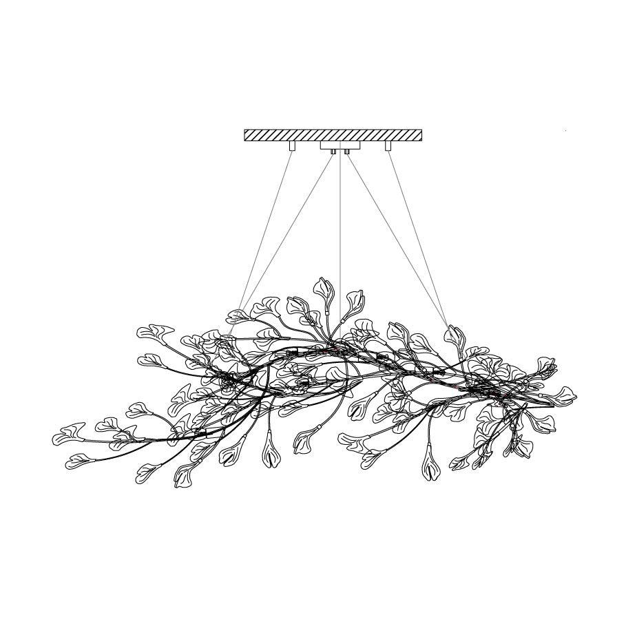 Chandelier Frame Ceramic Gingko Leaf Shade White Gold Modern - Letslighting
