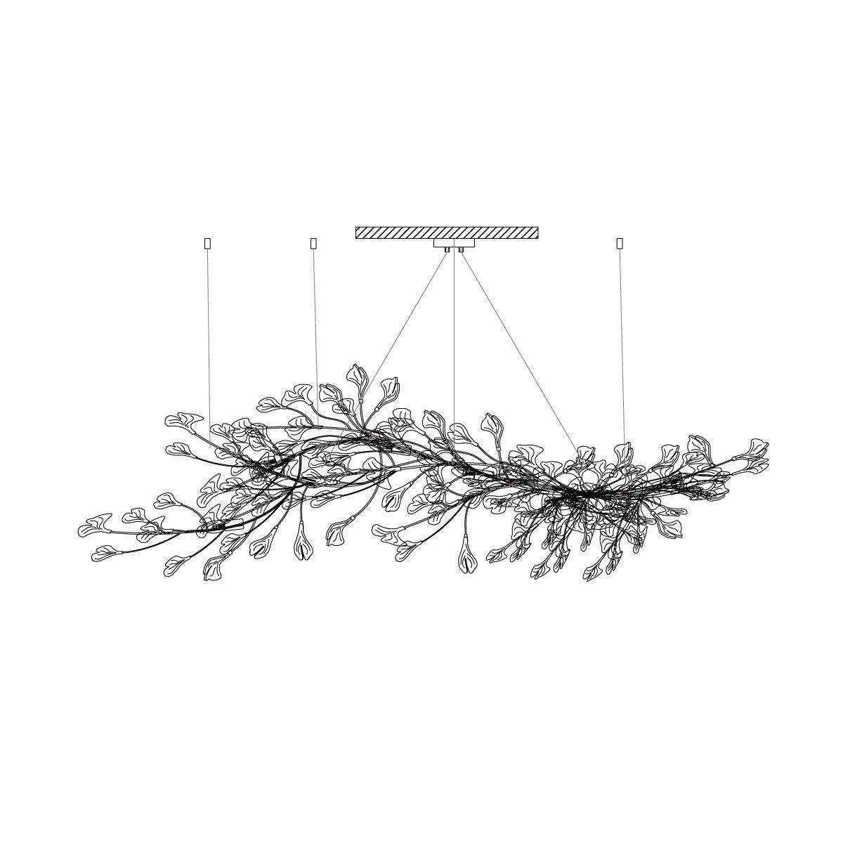 Chandelier Frame Ceramic Gingko Leaf Shade White Gold Modern - Letslighting