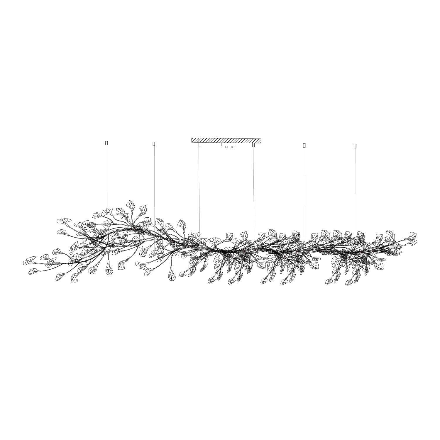 Chandelier Frame Ceramic Gingko Leaf Shade White Gold Modern - Letslighting